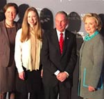 Hillary Clinton, Chelsea Clinton, Michael Bloomberg, Inez Murray of GBA at Data2X event