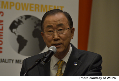 UN Secretary-General Ban Ki-moon at WEPs